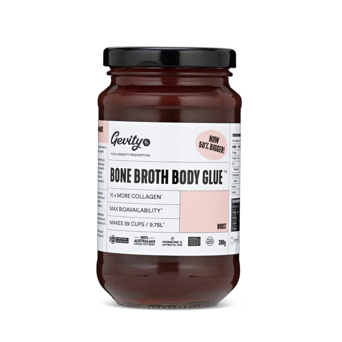 Bone Broth Body Glue BOOST - Easy To Drink! 390gm Jar