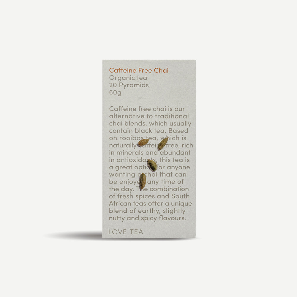 Caffeine Free Chai Pyramids 1 Box x 20 Pyramid Bags