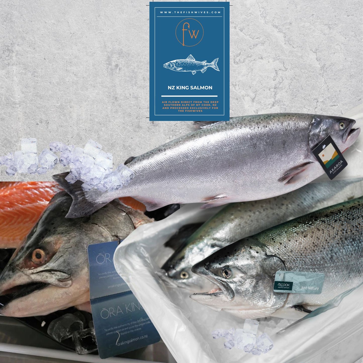 NZ King Salmon Skin ON Side (IQF Frozen)