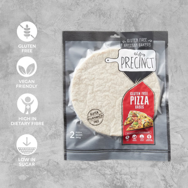 *Buy 1, Get 1 Free* Gluten Free Pizza Base (Pkt of 2) 380g - GF Precinct, Australia (FROZEN)