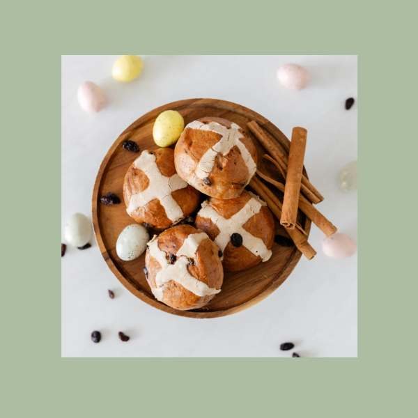 Gluten Free Hot Cross Buns (4/pkt) - Classic Raisin - The Whole Kitchen