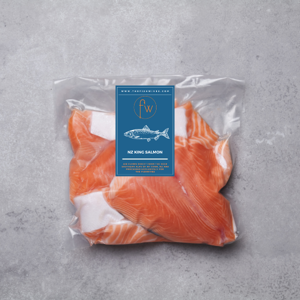 NZ King Salmon Skin On Offcuts (500g+/-) (Frozen from Fresh)