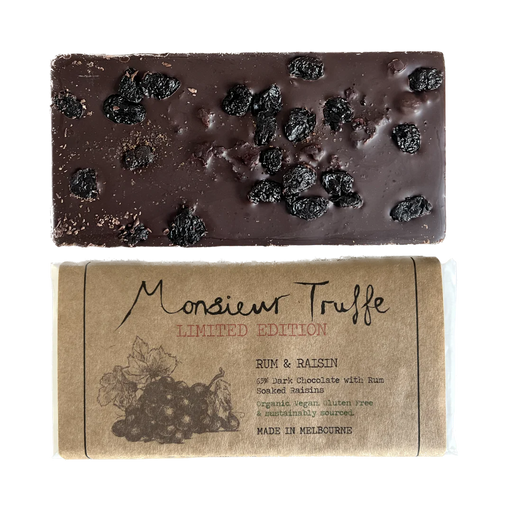 Monsieur Truffe Chocolate - Dark 65% Rum & Raisin 80g