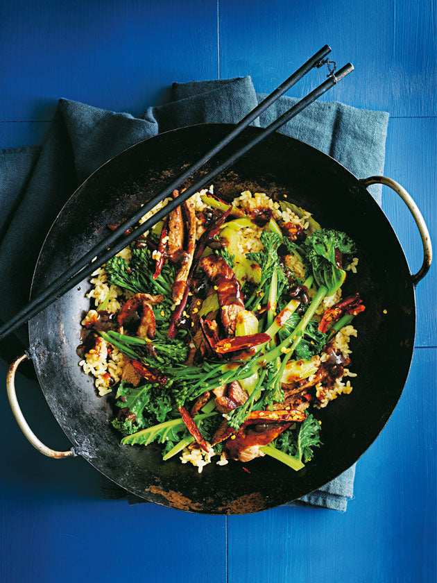 Beef & Broccolini in oyster sauce stir-fry