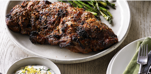 Butterflied Lamb Leg with Lemon & Herb Cream