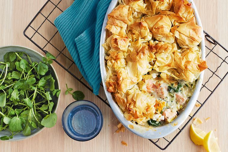 Fish & Prawn Pie with Tarragon & Spinach by Matt Moran