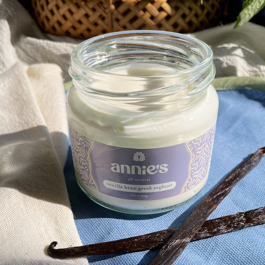 Single Serve Vanilla Bean Greek Yoghurt - 120g Annie's All Natural