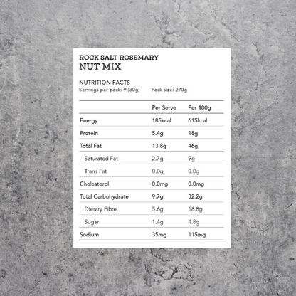Gluten Free Vegan Premium Nut Mix - Rock Salt Rosemary - The Whole Kitchen