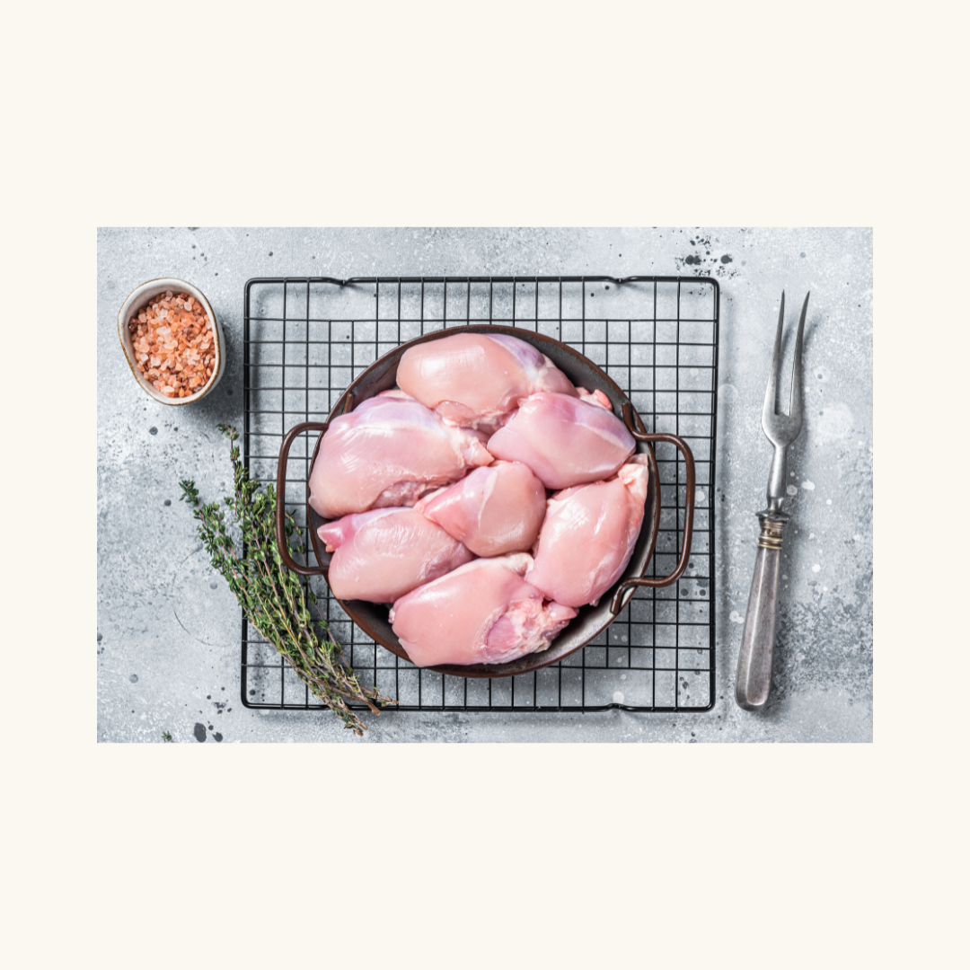 Chilled Fresh Boneless Chicken Legs (Skin On) 500g+/-