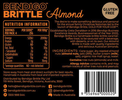 Almond Brittle 100gm -  Bendigo Brittle Company