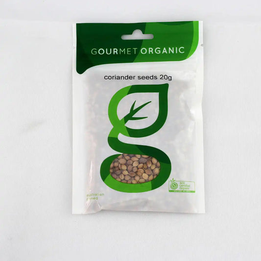 Coriander Seed spice packet on a white background.