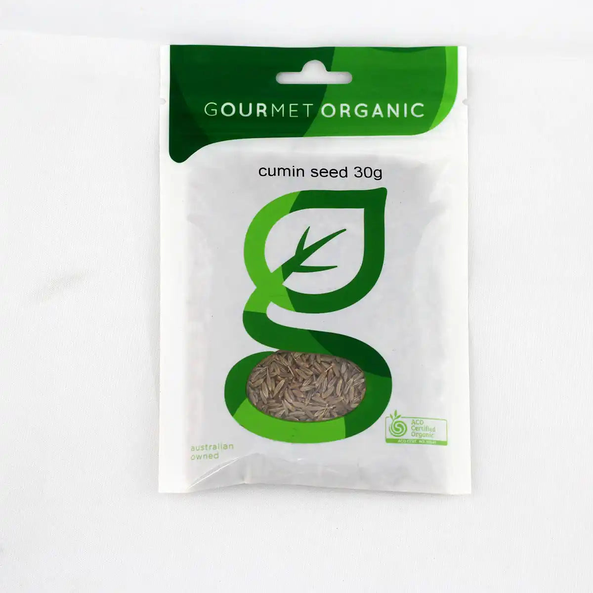 Cumin Seed spice packet on a white background.