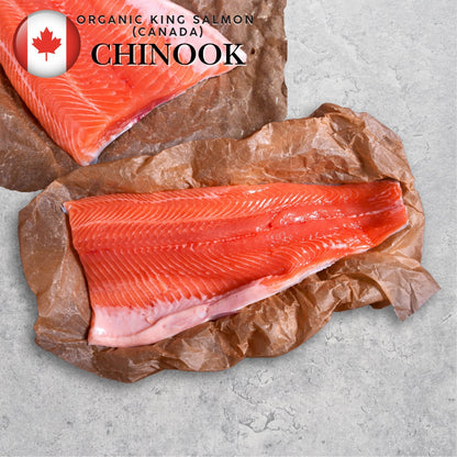 Organic Canadian Chinook/King Salmon Skin-On Sides (Chilled)