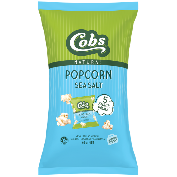 Cobs Popcorn - Sea Salt Popcorn 65g - Multipack (5 x 13g)