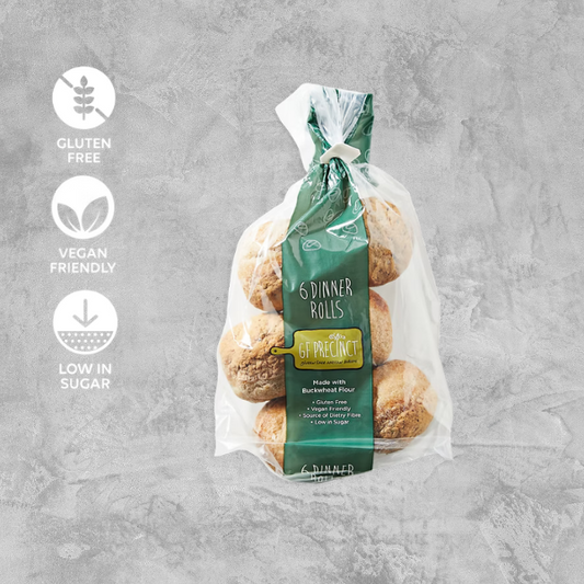 PROMO 50% OFF- Gluten Free Plain Dinner Rolls (Pkt of 6) 270g - GF Precinct (FROZEN)