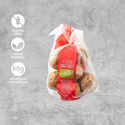 Gluten Free Seeded Dinner Rolls (Pkt of 6) 270g - GF Precinct, Australia (FROZEN)