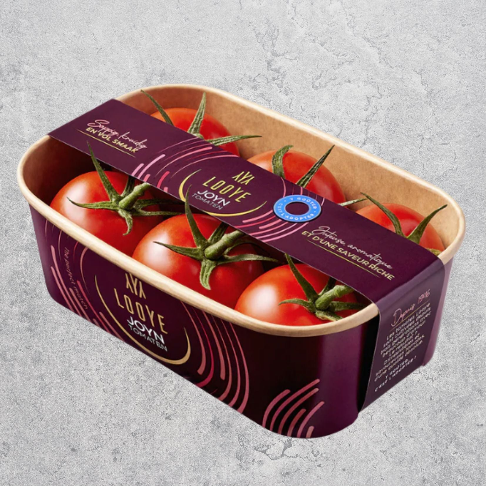 Packaged honing tomatoes in a Joyn Honing packaging