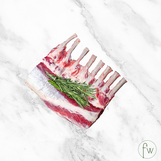 **FROZEN FROM FRESH** Premium Lamb Rack (8 Ribs) - Kinross Station Hampshire Downs, Australia