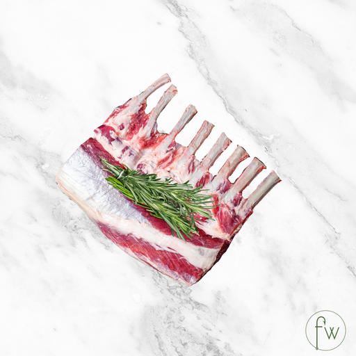 **FROZEN FROM FRESH** Lamb Rack (Approx. 900g, 8 Ribs) - White Pyrenees, Vic Australia
