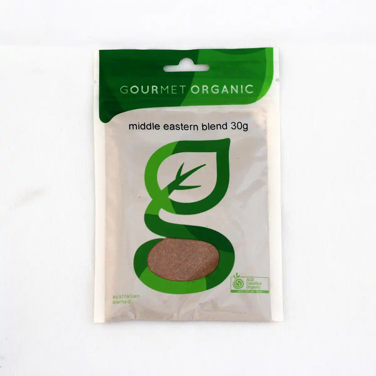 Middle Eastern Blend spice packet on a white background.