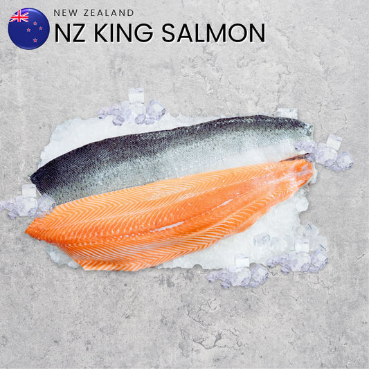 NZ King Salmon Skin ON Side (IQF Frozen)