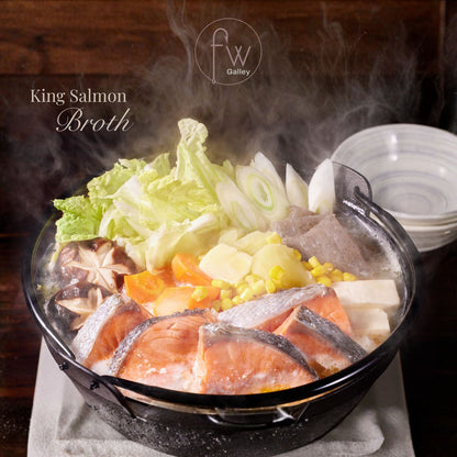 Slow Cooked King Salmon Broth