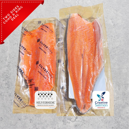 Two Salmon Skin On Side Deal (1.2-1.6kg per slabs)