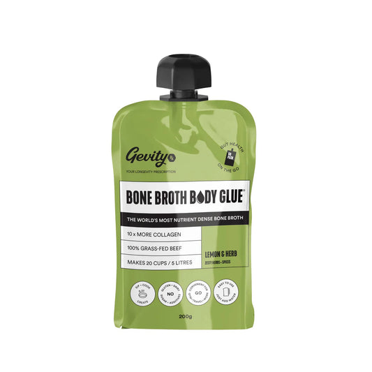 Bone Broth Body Glue LEMON & HERB - Easy To Drink! 200gm Pouch