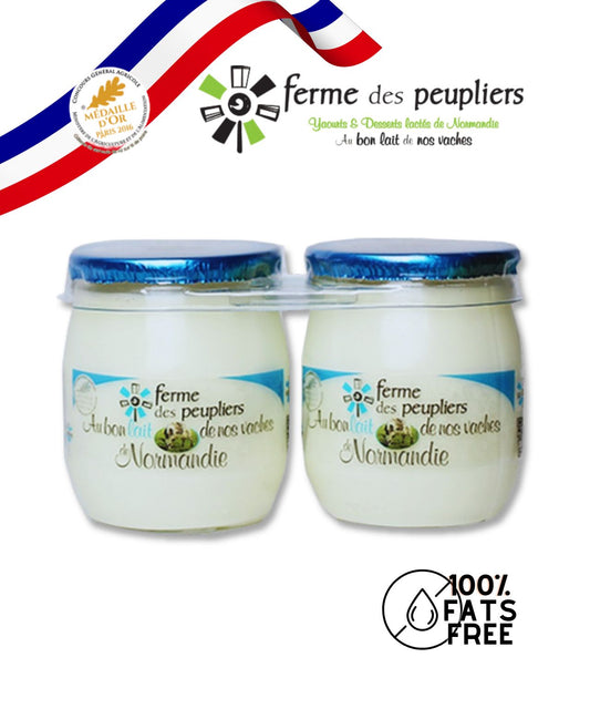 Peupliers Plain Yoghurt – 0% Fat, French Artisan Dairy