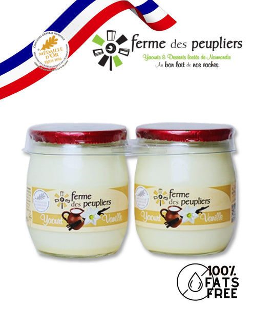 Peupliers Vanilla Yoghurt – 0% Fat, French Artisan Dairy
