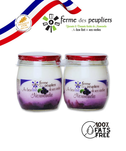 Peupliers Blueberry Yoghurt  – 0% Fat, French Artisan Dairy