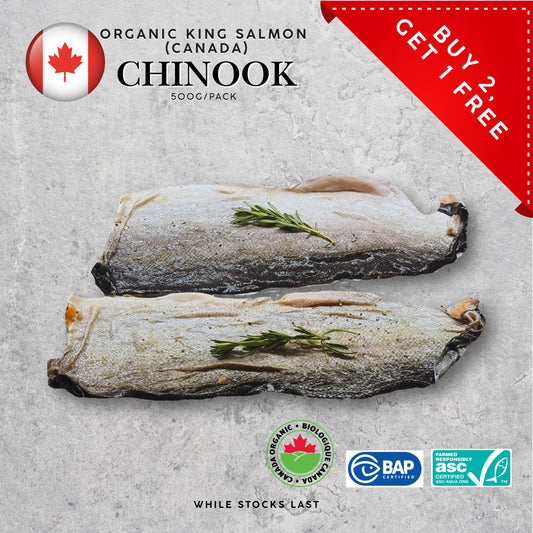 Organic Canadian Chinook Salmon Skin Only (500G) (Frozen)