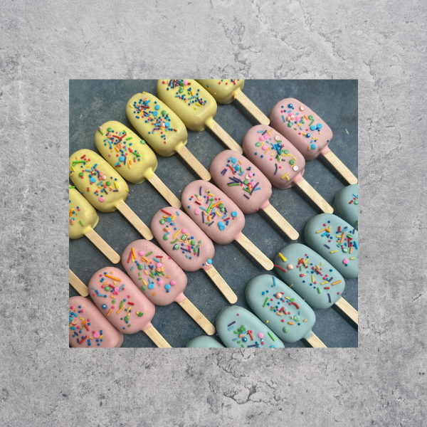 Cakesicles with Sprinkles by Miss Muffet Cakes