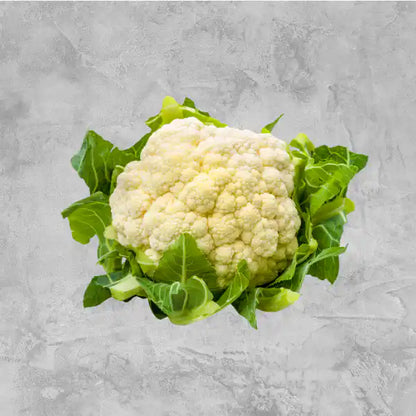 Fresh Australian cauliflower on a light background.