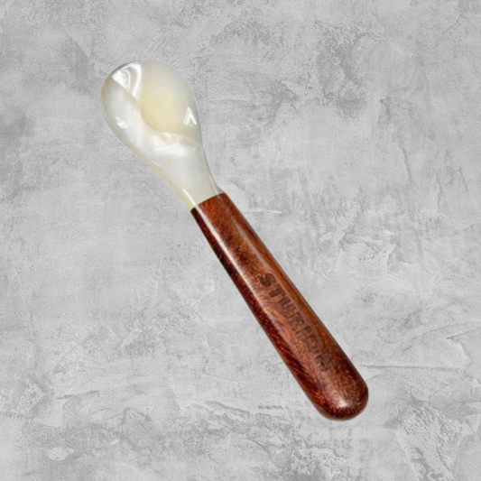 Mother Of Pearl Spoon with Wooden Handle