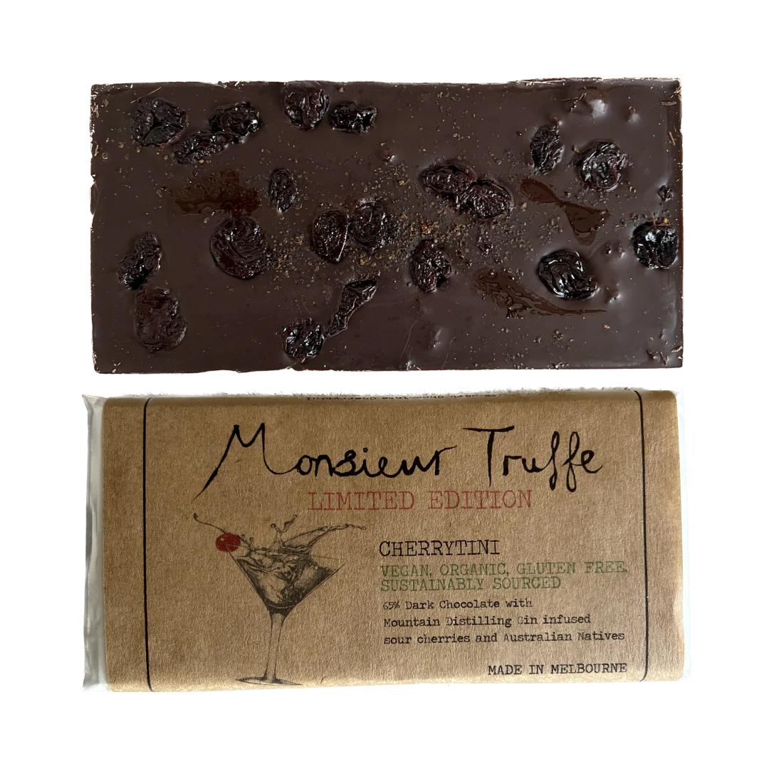 Monsieur Truffe Chocolate - 65% Dark Chocolate Cherrytini 90g (Limited Edition)