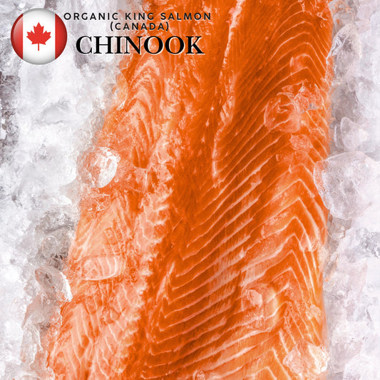 Organic Canadian Chinook/King Skin-Off Sides (Individually Quick Frozen)