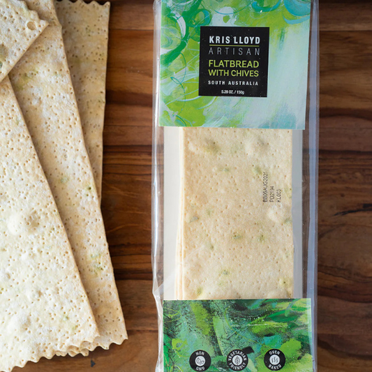 Flatbread with Chives 150gm - Kris Lloyd Artisan