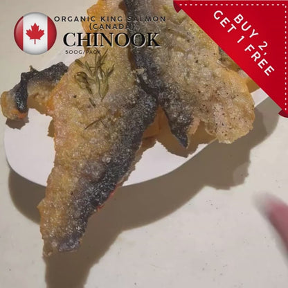 Organic Canadian Chinook Salmon Skin Only (500G) (Frozen)