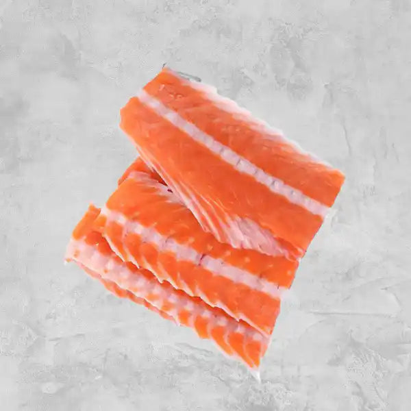 New Zealand King Salmon bones on a light background.