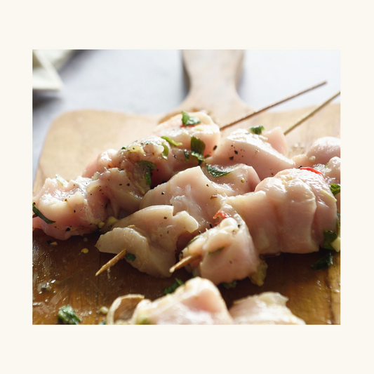 Fresh Organic Marinated Chicken Skewers - 6/pkt