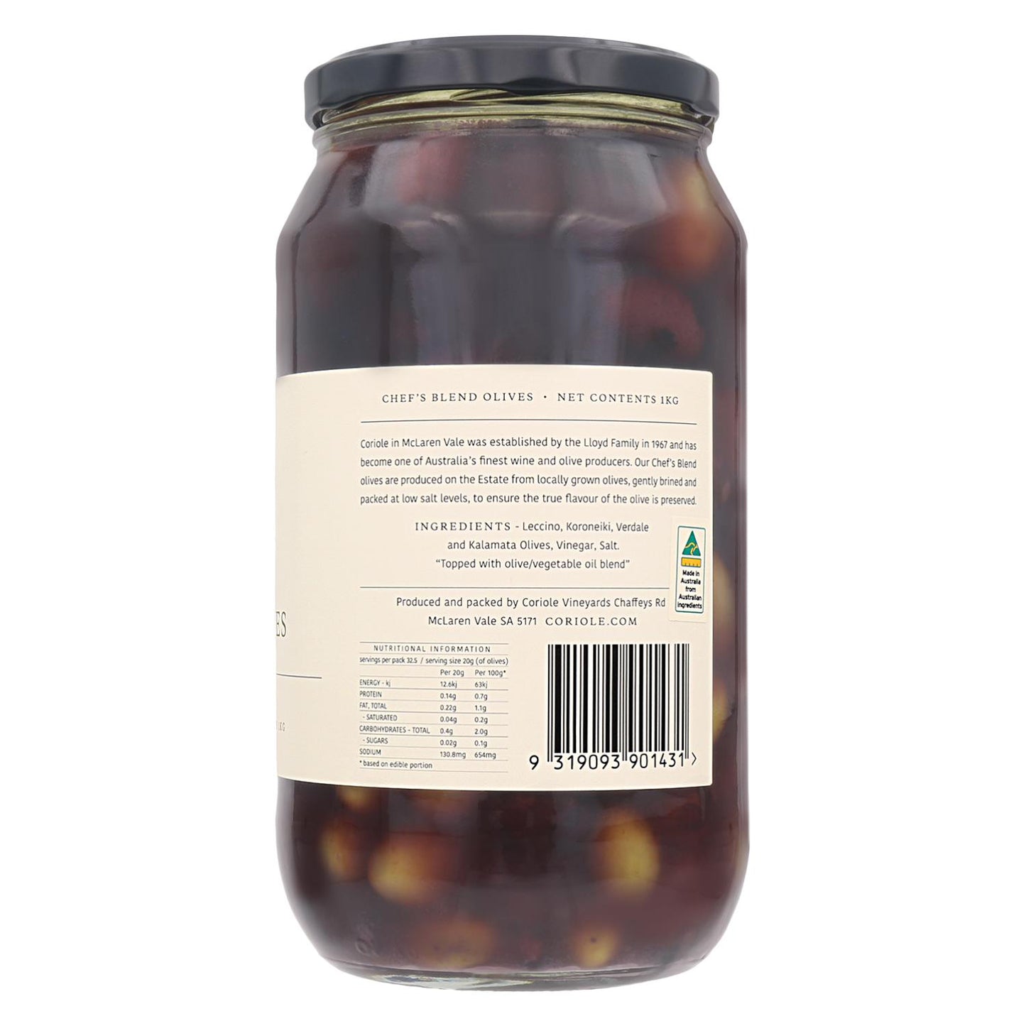 Coriole Chefs Blend Olives 1KG - The Fishwives Singapore