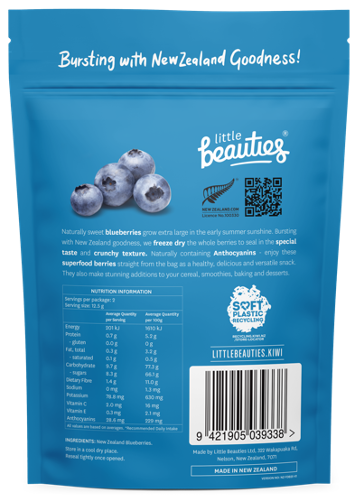 100% Freeze Dried Whole Blueberries 20g - Little Beauties