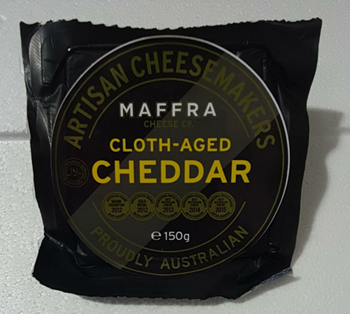 Maffra Cloth Ashed Cheddar 150g