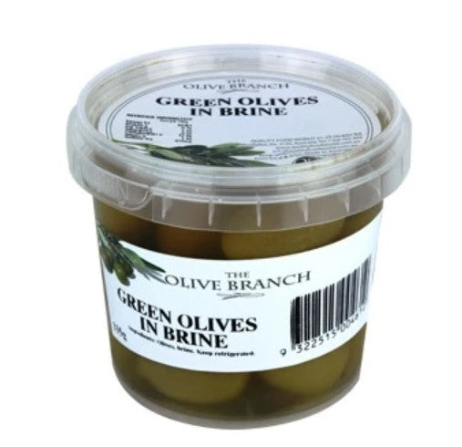Green Sicilian Olives in Brine 335g - The Olive Branch
